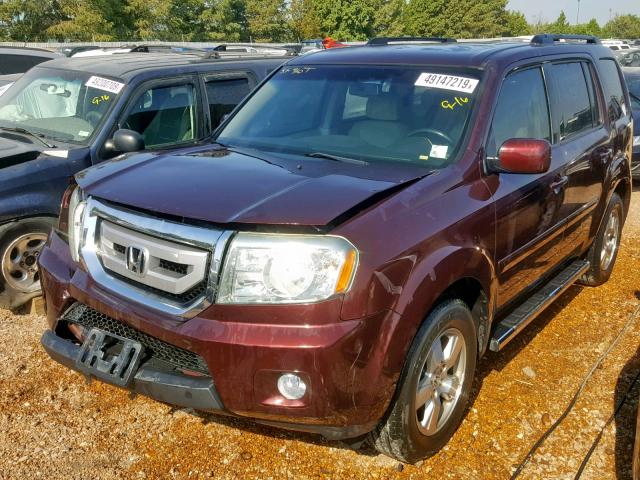 5FNYF4H55AB037847 - 2010 HONDA PILOT EXL PURPLE photo 2