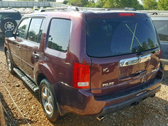 5FNYF4H55AB037847 - 2010 HONDA PILOT EXL PURPLE photo 3