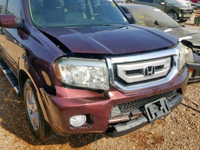 5FNYF4H55AB037847 - 2010 HONDA PILOT EXL PURPLE photo 9