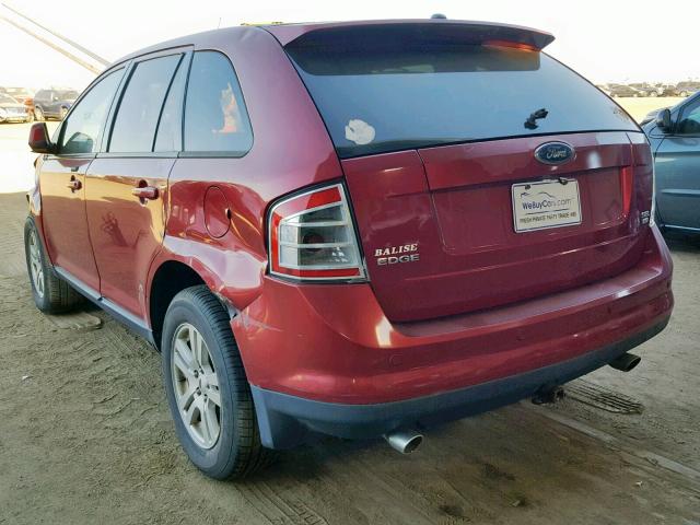 2FMDK48C07BA74492 - 2007 FORD EDGE SEL RED photo 3