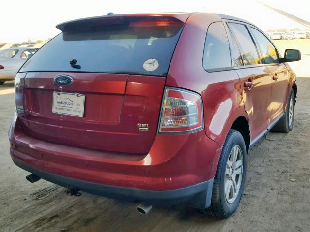 2FMDK48C07BA74492 - 2007 FORD EDGE SEL RED photo 4