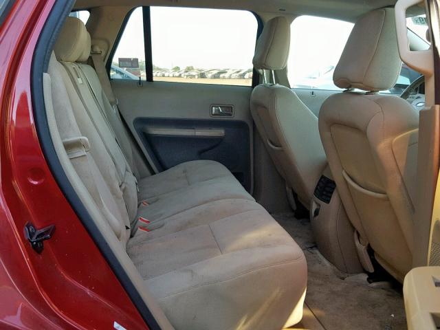 2FMDK48C07BA74492 - 2007 FORD EDGE SEL RED photo 6