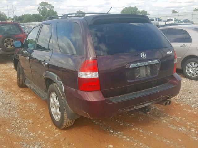 2HNYD18631H520304 - 2001 ACURA MDX TOURIN MAROON photo 3