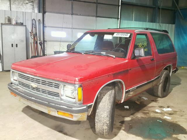 1GNCS18Z2N0111048 - 1992 CHEVROLET BLAZER S10 RED photo 2