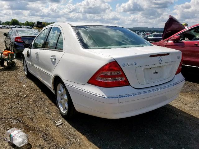 WDBRF61J13F373886 - 2003 MERCEDES-BENZ C 240 WHITE photo 3