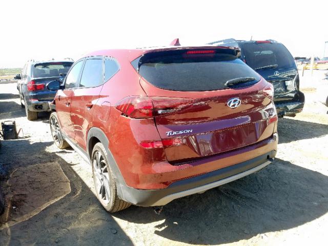 KM8J33AL0KU981329 - 2019 HYUNDAI TUCSON LIM MAROON photo 3