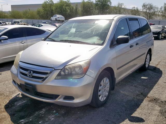 5FNRL38277B003074 - 2007 HONDA ODYSSEY LX SILVER photo 2