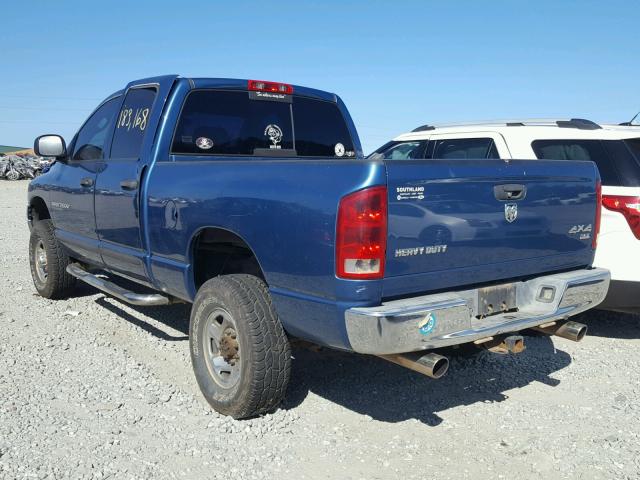 3D7KS28D75G839674 - 2005 DODGE RAM 2500 S BLUE photo 3