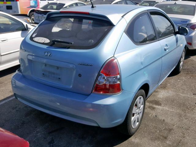 KMHCM3AC5AU181128 - 2010 HYUNDAI ACCENT BLU BLUE photo 4