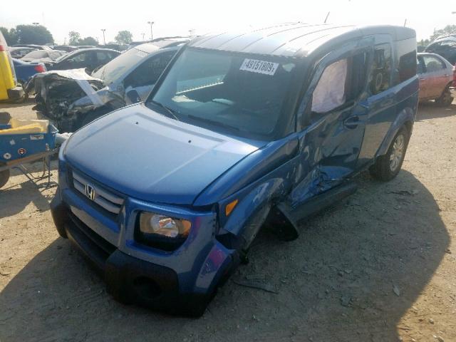 5J6YH18797L004232 - 2007 HONDA ELEMENT EX BLUE photo 2