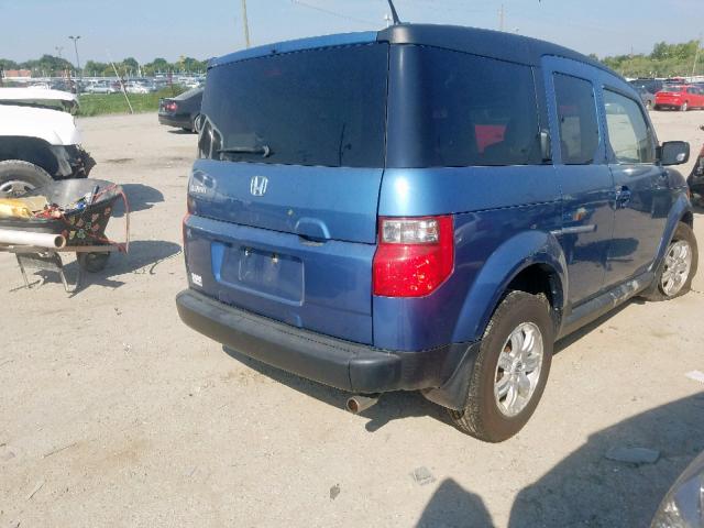 5J6YH18797L004232 - 2007 HONDA ELEMENT EX BLUE photo 4