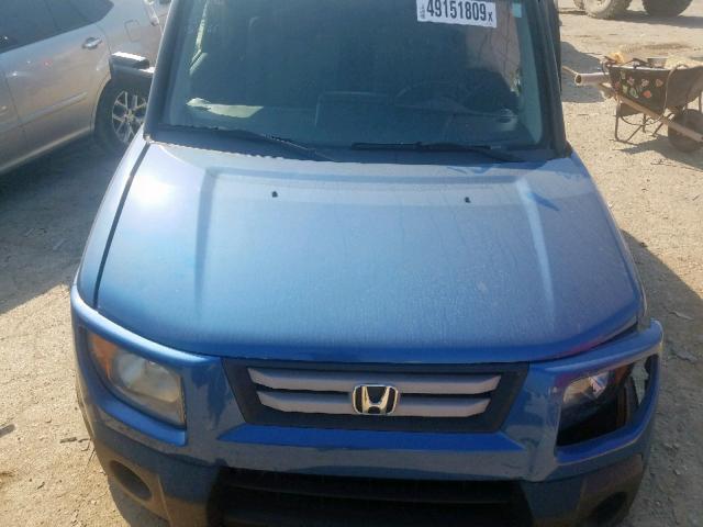 5J6YH18797L004232 - 2007 HONDA ELEMENT EX BLUE photo 7