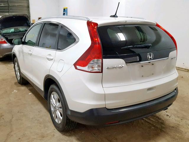 5J6RM4H72CL015536 - 2012 HONDA CR-V EXL WHITE photo 3