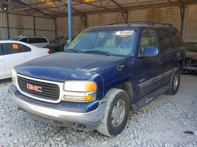 1GKEC13Z52R306482 - 2002 GMC YUKON BLUE photo 2