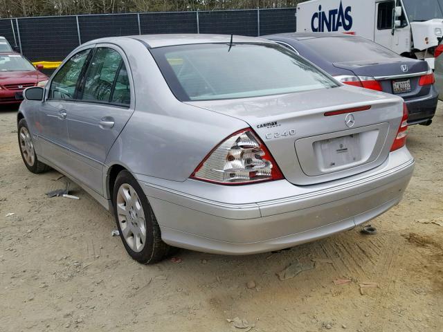 WDBRF61J05A805612 - 2005 MERCEDES-BENZ C 240 SILVER photo 3