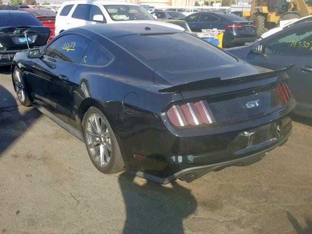 1FA6P8CF3F5299523 - 2015 FORD MUSTANG GT BLACK photo 3