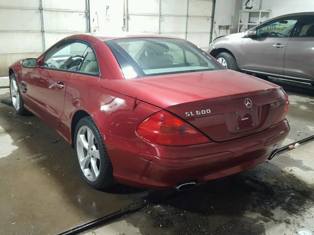 WDBSK76F65F103823 - 2005 MERCEDES-BENZ SL 600 RED photo 3