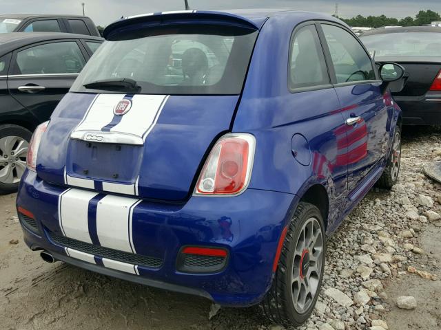 3C3CFFBR8DT554670 - 2013 FIAT 500 SPORT BLUE photo 4