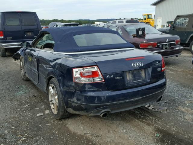 WAUDF48H18K012608 - 2008 AUDI A4 2.0T CA BLUE photo 3