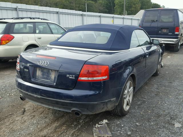 WAUDF48H18K012608 - 2008 AUDI A4 2.0T CA BLUE photo 4