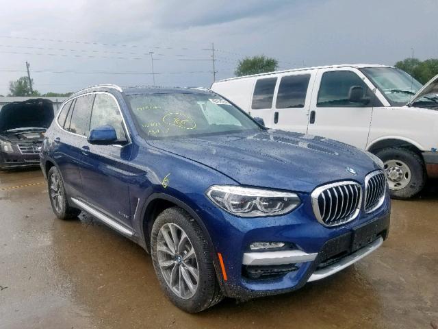 5UXTR9C51JLC68815 - 2018 BMW X3 XDRIVE3 BLUE photo 1