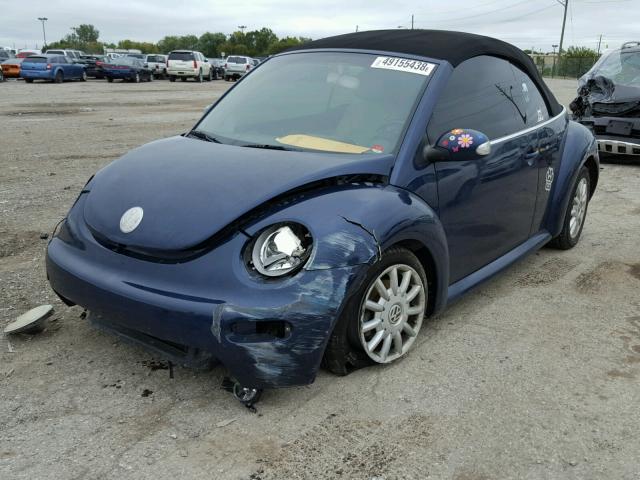 3VWCM31Y24M352469 - 2004 VOLKSWAGEN NEW BEETLE BLUE photo 2