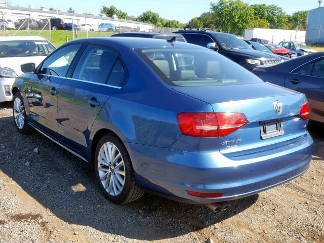 3VWLA7AJXFM328538 - 2015 VOLKSWAGEN JETTA TDI BLUE photo 3