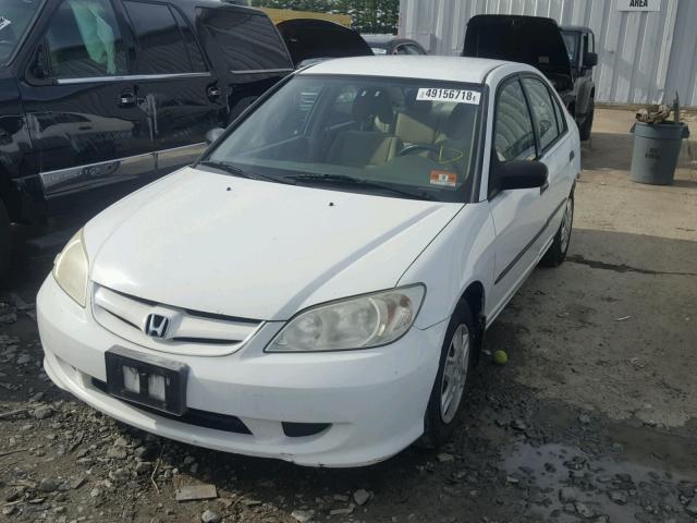 2HGES16305H506844 - 2005 HONDA CIVIC DX V WHITE photo 2