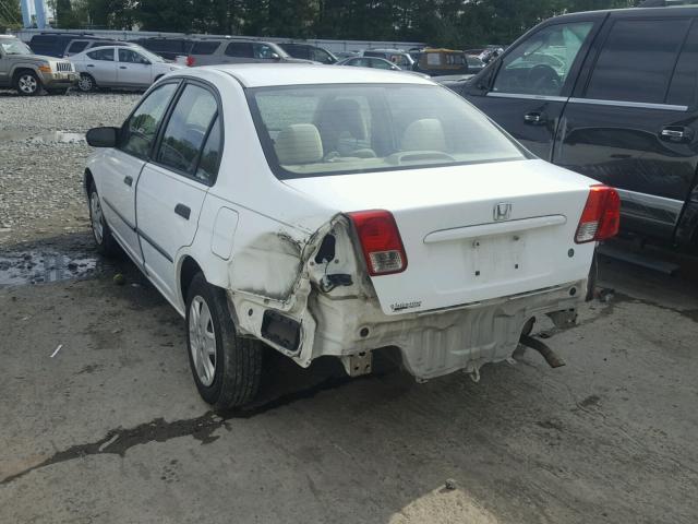 2HGES16305H506844 - 2005 HONDA CIVIC DX V WHITE photo 3