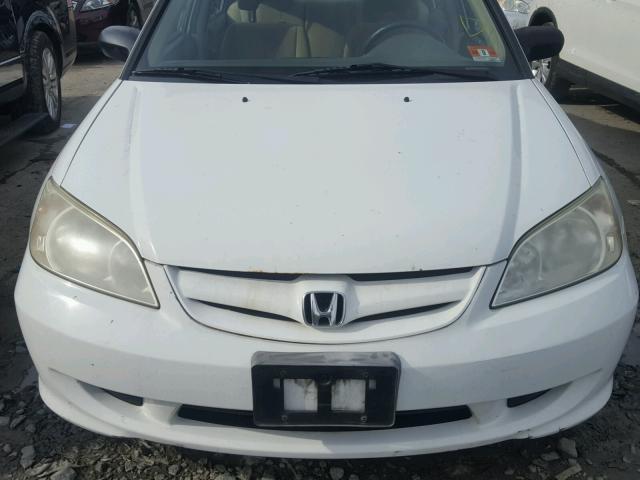 2HGES16305H506844 - 2005 HONDA CIVIC DX V WHITE photo 9