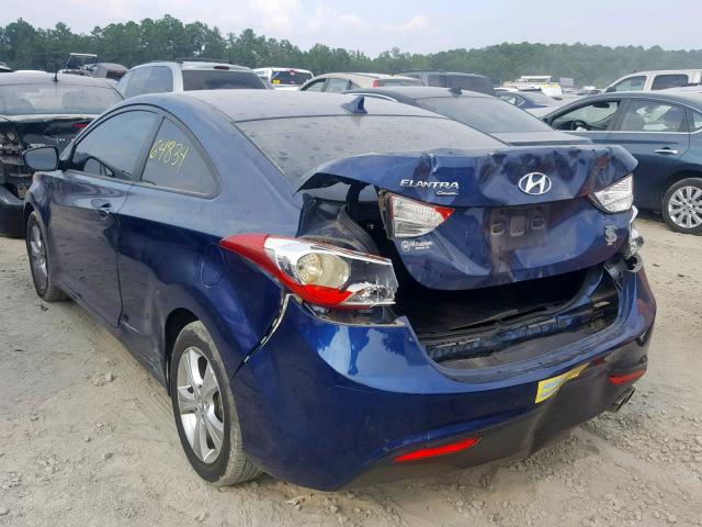 KMHDH6AE9DU012830 - 2013 HYUNDAI ELANTRA CO BLUE photo 3