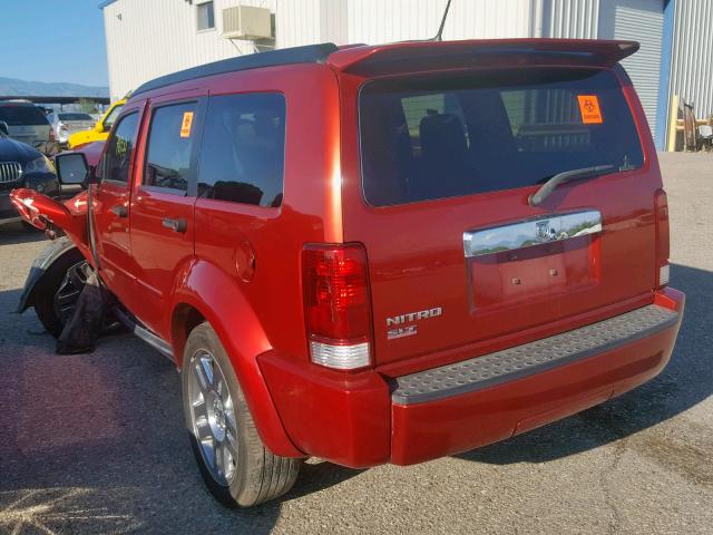 1D8GT58K08W116608 - 2008 DODGE NITRO SLT RED photo 3