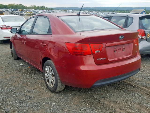 KNAFU4A24A5809878 - 2010 KIA FORTE EX RED photo 3