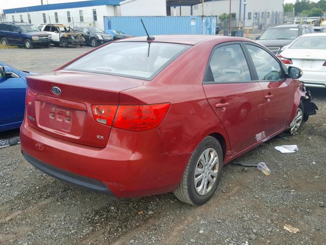 KNAFU4A24A5809878 - 2010 KIA FORTE EX RED photo 4