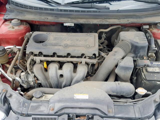 KNAFU4A24A5809878 - 2010 KIA FORTE EX RED photo 7