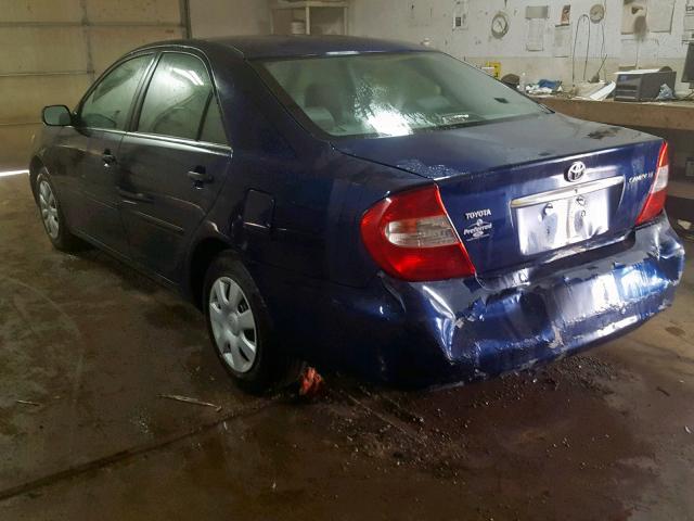 4T1BE32K24U362190 - 2004 TOYOTA CAMRY LE BLUE photo 3