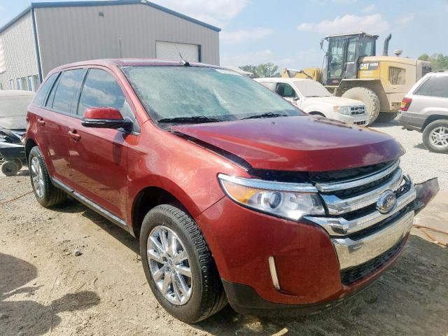 2FMDK4JC4EBB53722 - 2014 FORD EDGE SEL RED photo 1