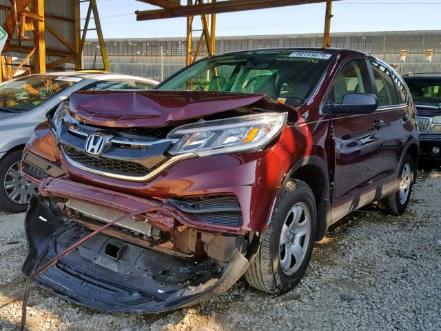 2HKRM3H37FH511793 - 2015 HONDA CR-V LX BURGUNDY photo 2