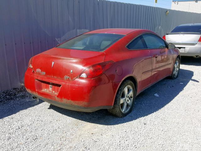 1G2ZH178864181680 - 2006 PONTIAC G6 GT RED photo 4