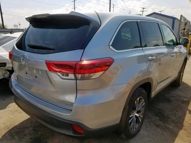 5TDBZRFH5KS946708 - 2019 TOYOTA HIGHLANDER SILVER photo 4