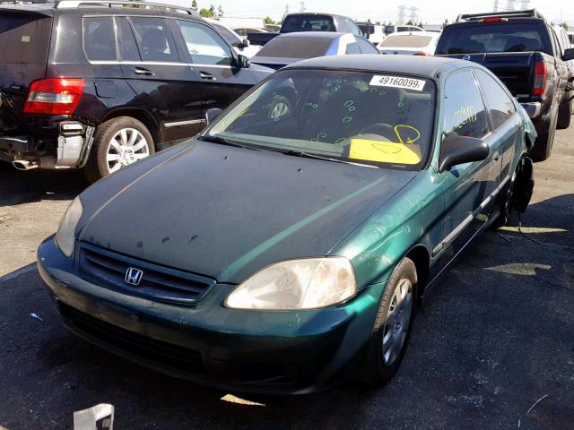 1HGEJ6127XL026773 - 1999 HONDA CIVIC DX GREEN photo 2