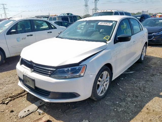 3VW2K7AJ5BM021622 - 2011 VOLKSWAGEN JETTA BASE WHITE photo 2