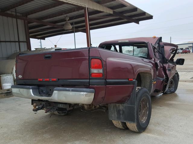 3B7MC33672M226966 - 2002 DODGE RAM 3500 BURGUNDY photo 4