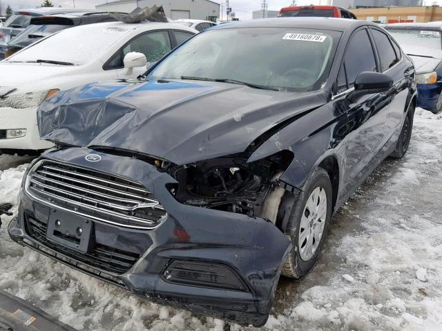 3FA6P0G73ER249544 - 2014 FORD FUSION S BLACK photo 2