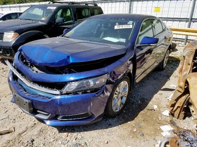 1G1125S36EU139397 - 2014 CHEVROLET IMPALA LT BLUE photo 2