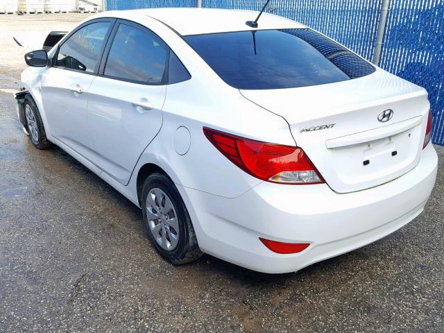 KMHCT4AE3GU138300 - 2016 HYUNDAI ACCENT SE WHITE photo 3