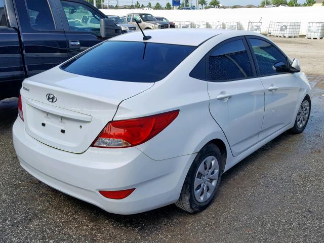 KMHCT4AE3GU138300 - 2016 HYUNDAI ACCENT SE WHITE photo 4