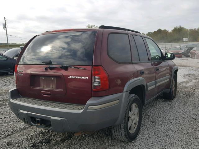 4NUDS13S242100372 - 2004 ISUZU ASCENDER S MAROON photo 4