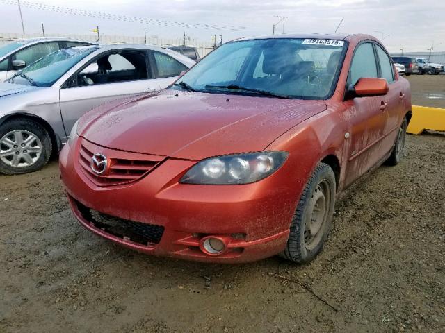 JM1BK123841195779 - 2004 MAZDA 3 S ORANGE photo 2