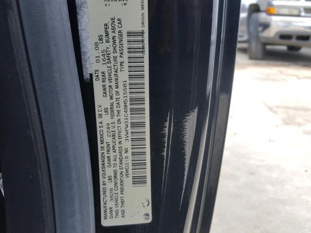 3VWPW31C48M515581 - 2008 VOLKSWAGEN NEW BEETLE 黑色 照片 10